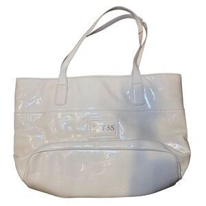 Guess Tote Bag Nude Patent Leather Logo Shoulder Bag NWT Glossy